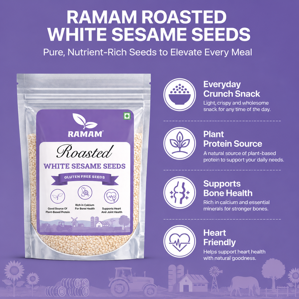 Ramam Roasted White Sesame Seeds 200g