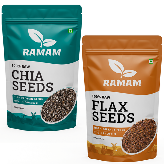 Flax Seeds 400g & Chia Seeds 250g Combo - 650g