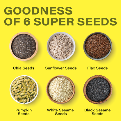 Roasted 6 in 1 Mix Seeds and Raw Flax Seeds Combo - 500g (250g*2)