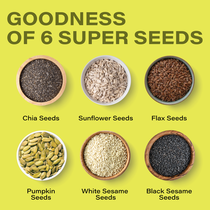 Roasted 6 in 1 Mix Seeds and Raw Chia Seeds Combo - 500g (250g*2)