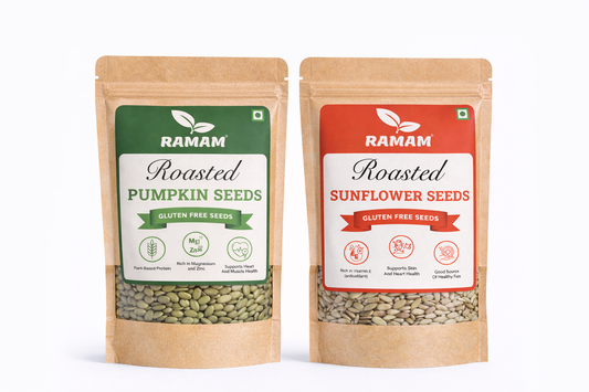 Ramam Roasted Pumpkin Seeds & Sunflower Seeds Combo Pack (2 × 150g)