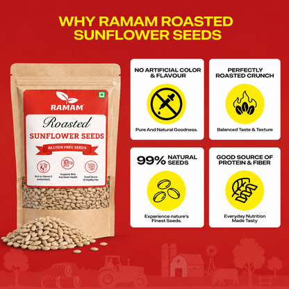Ramam Roasted Flax, Sunflower, Pumpkin & White Sesame Seeds Combo Pack (4 × 150g)