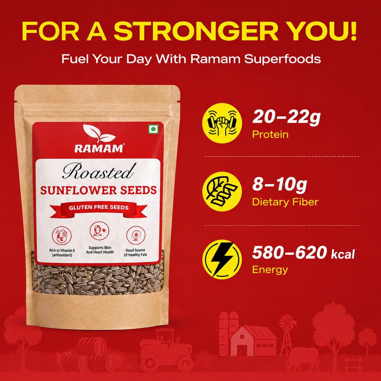 Ramam Roasted Sunflower Seed Kernels - 300g