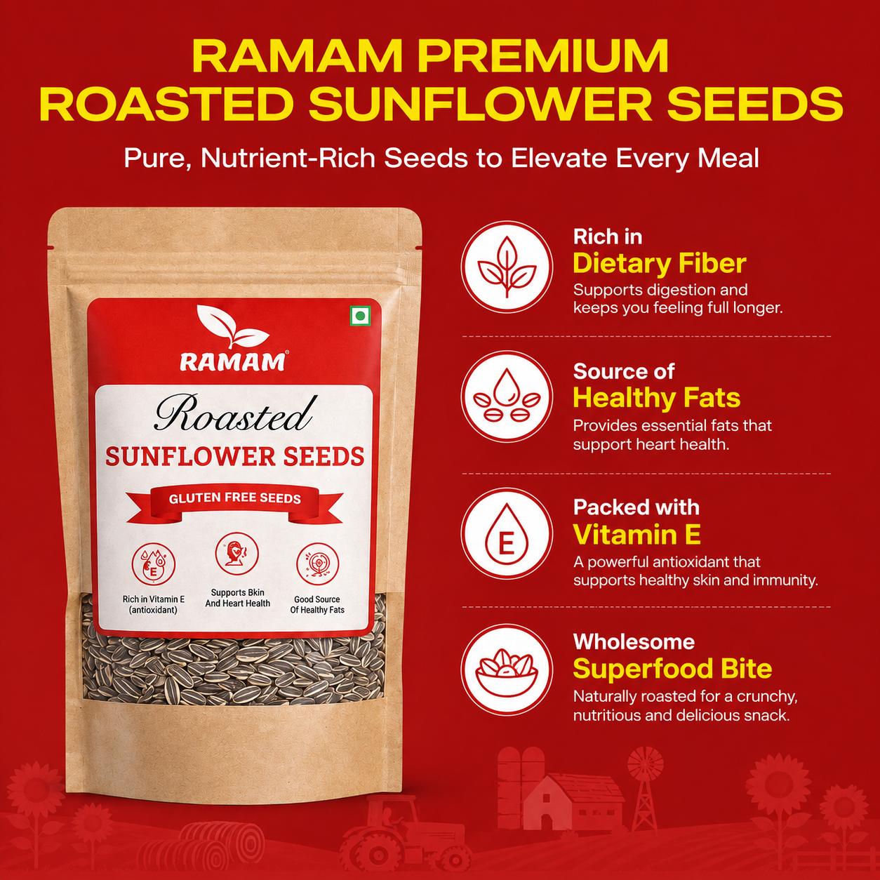 Ramam Roasted Sunflower Seed Kernels - 300g