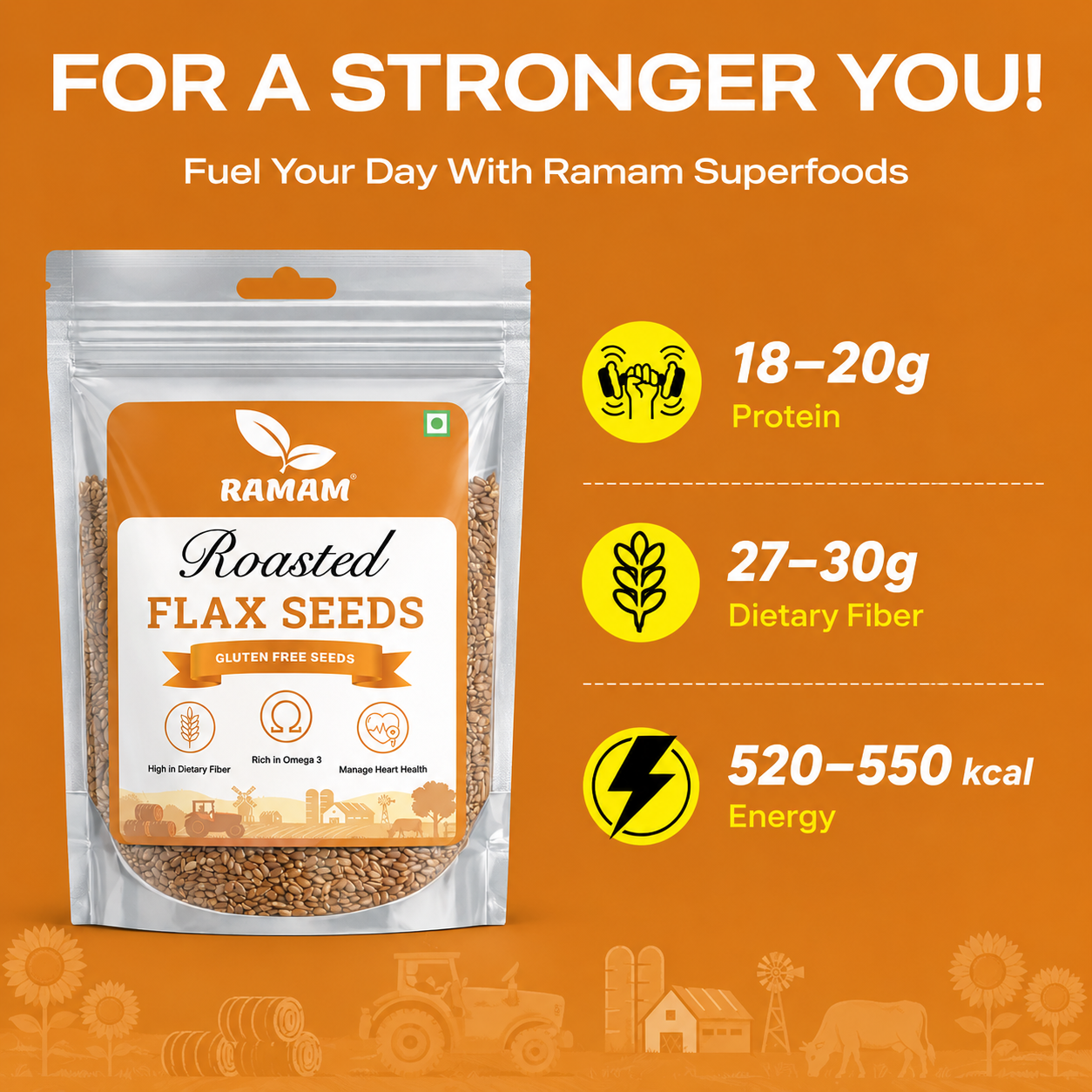 Ramam Roasted Flax Seeds 200g