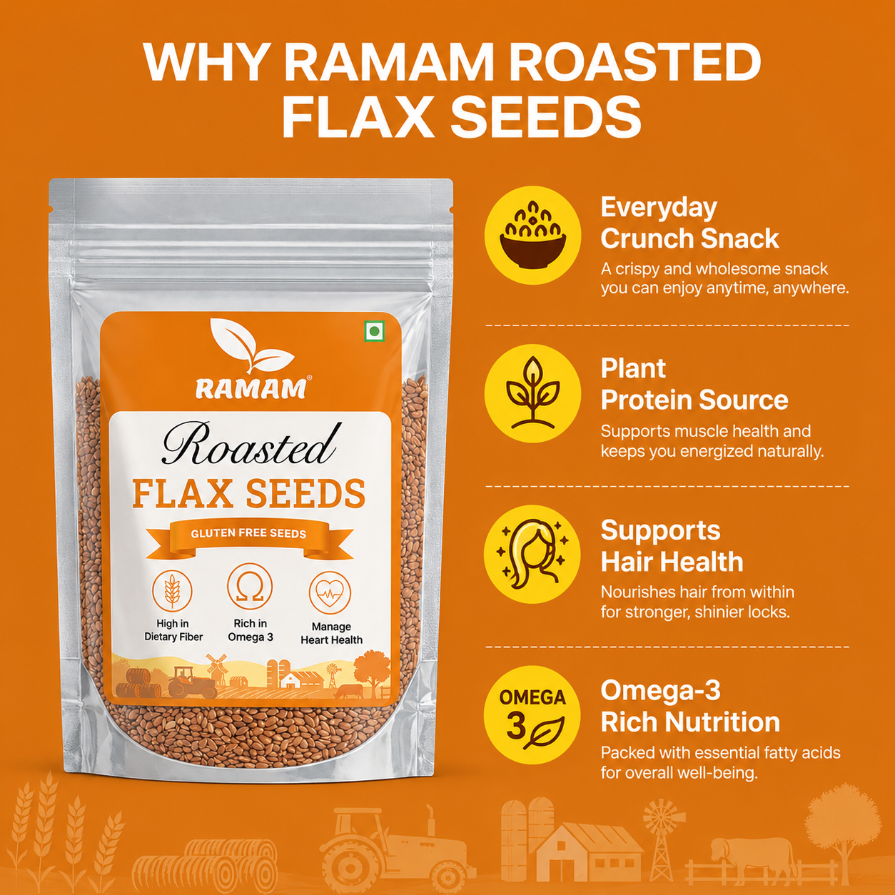 Ramam Roasted Flax Seeds 200g