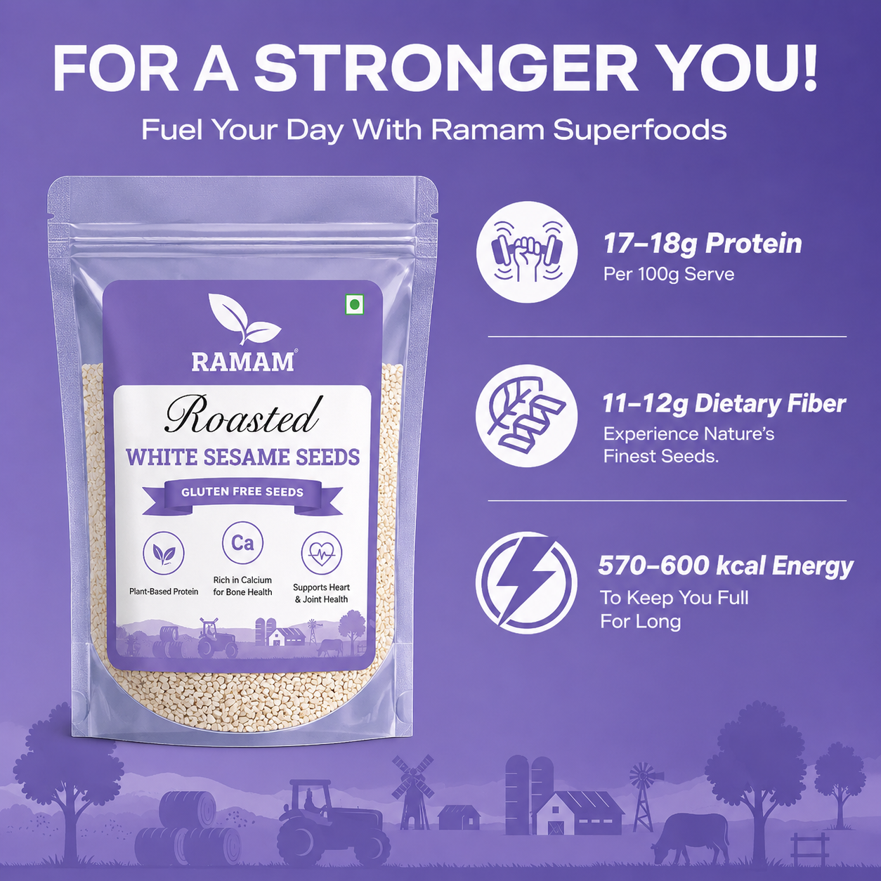Ramam Roasted White Sesame Seeds 400g - ( 200g*2)