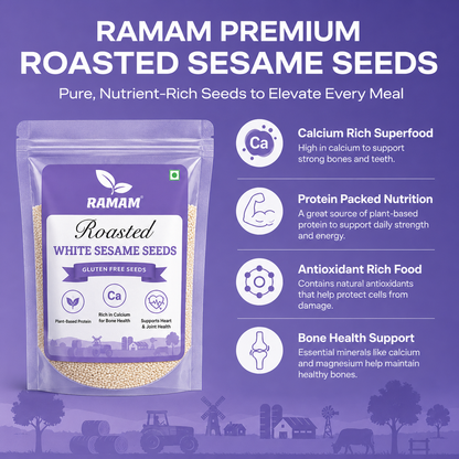 Ramam Roasted Flax, Sunflower, Pumpkin & White Sesame Seeds Combo Pack (4 × 150g)