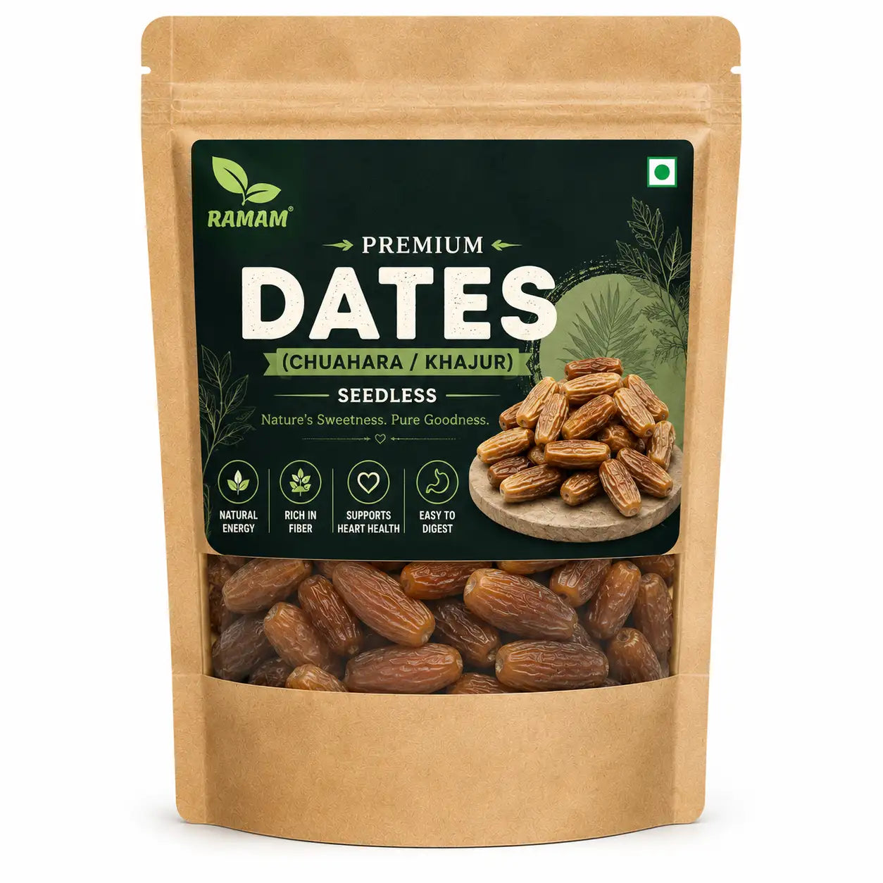 RAMAM Seedless Dates Chuara Khajur Dry Fruit - Pack of 1