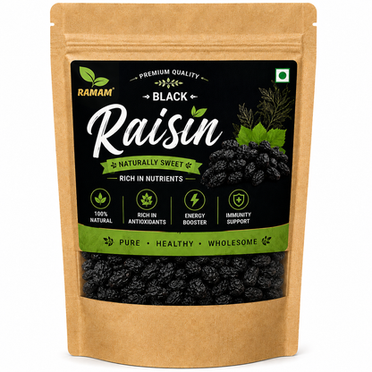 Ramam Black Raisins | Pack of 1 | Premium Seedless Kali Kishmish, Natural Dry Fruits, Healthy Snacking