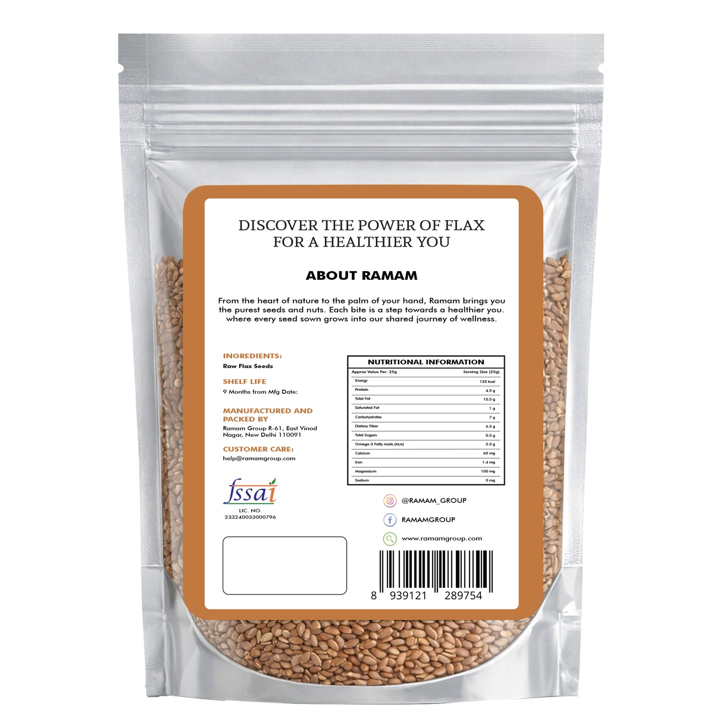 Ramam Roasted Flax Seeds 150g