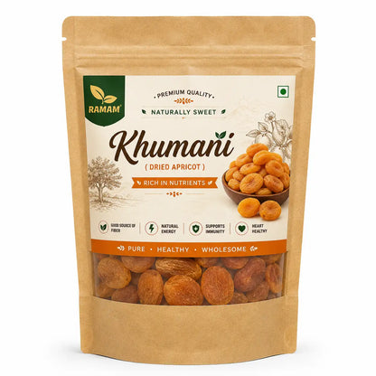 Ramam Khumani Dried Apricot, Dry Fruit for Everyday Snacking, Cooking and Baking - Pack of 1